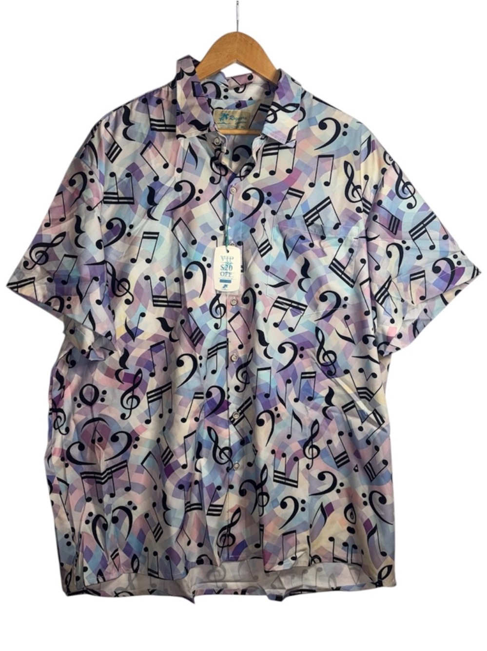 Rayaura Hawaiian Shirt NWT Men’s 3XL Music Musician Pattern Brand New with Tags